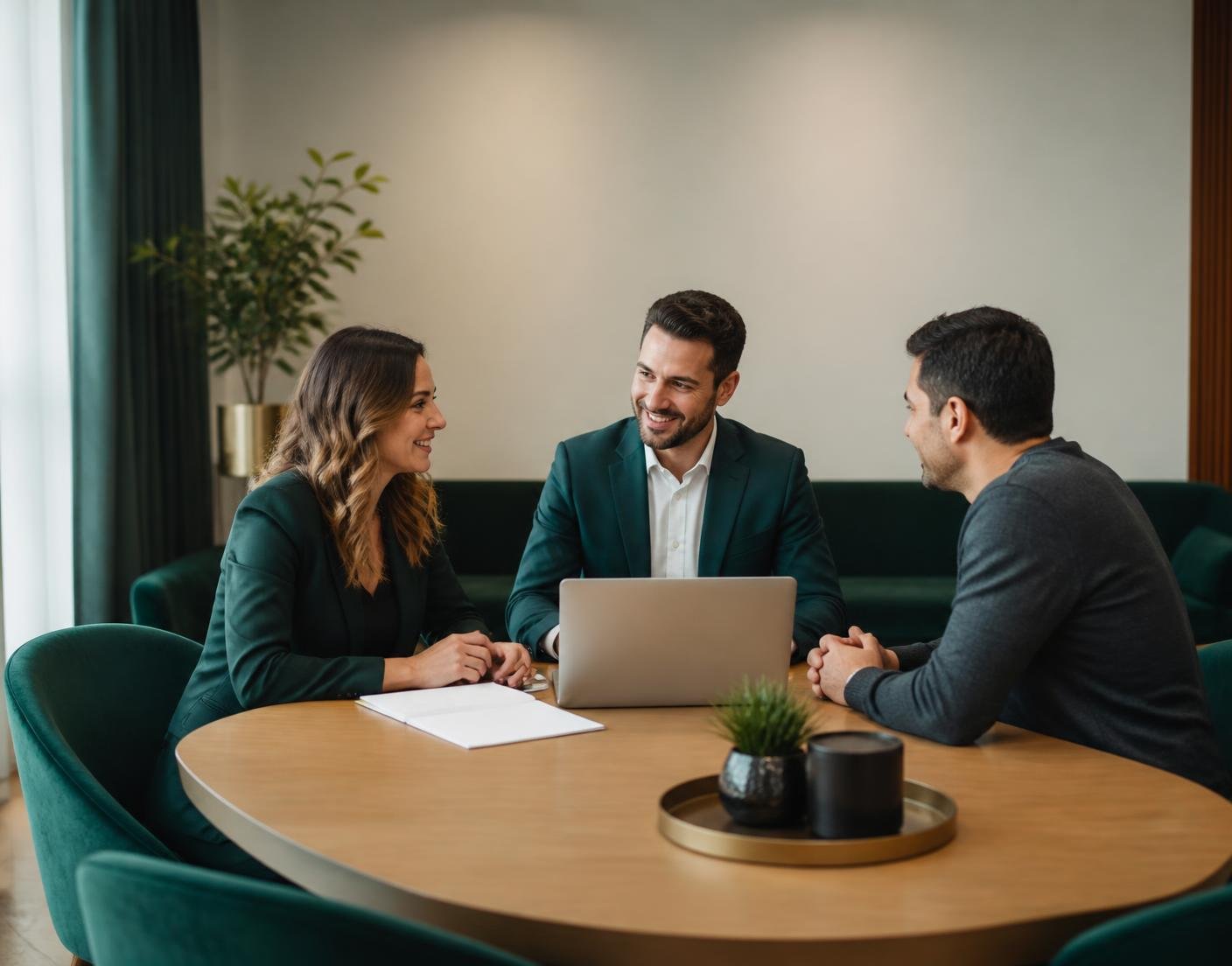 Equipe da Belzcont Contabilidade em reunião de consultoria com um empresário